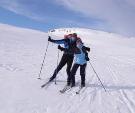 Cross country skiing in the Norwegian mountains
